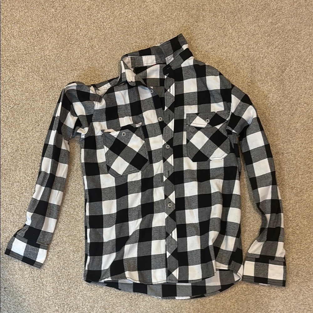 Kids Black and White Checkered Shirt